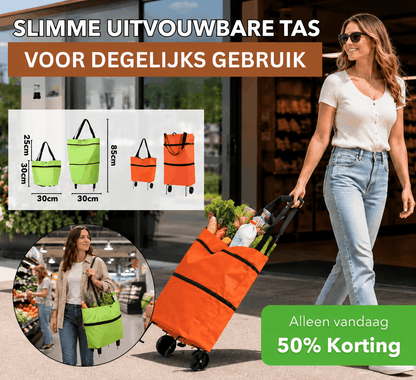 Slimme Boodschappentas Met Geïntegreerde Wielen